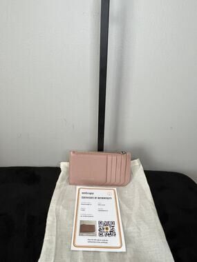 Saint Laurent YSL 5 Fragments Pink Grain Leather Zip Card Holder Authenticated